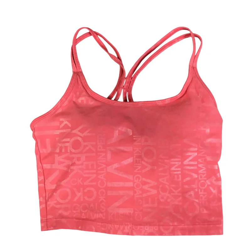Yoga Bar with Real Food Ingredients -Athletic Bra By Calvin Klein Performance In Pink, Size: S