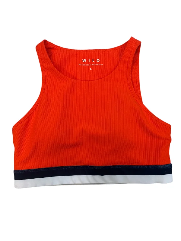 Yoga Bar with Real Peanut Butter -Athletic Bra By Cmb In Orange, Size: L