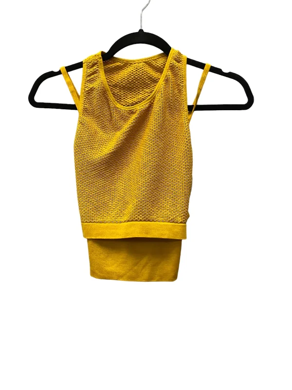 Yoga Bar for Healthy Digestion -Athletic Bra By Cmc In Yellow, Size: S