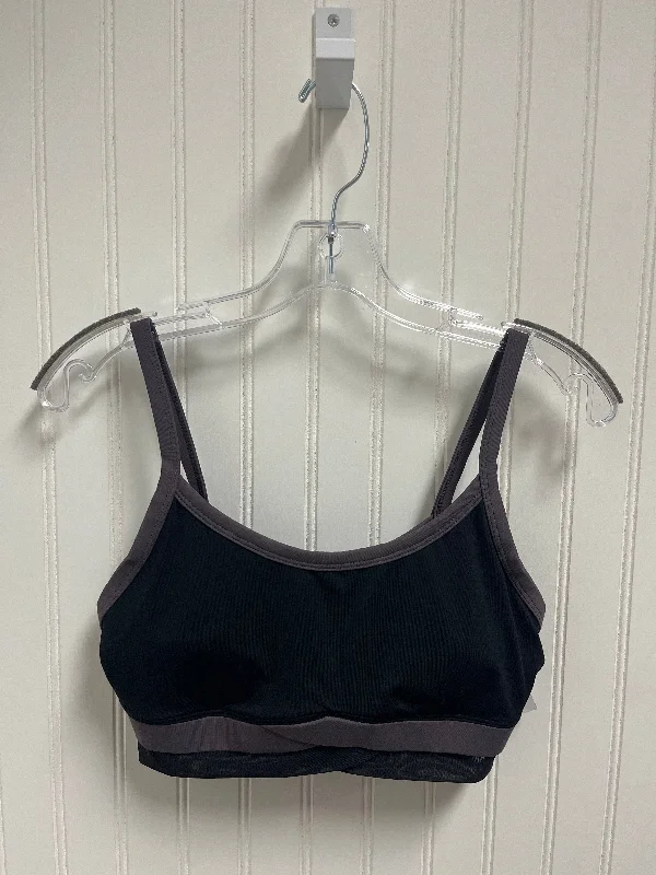 Yoga Bar with Rosehip -Athletic Bra By Fabletics In Black & Grey, Size: M