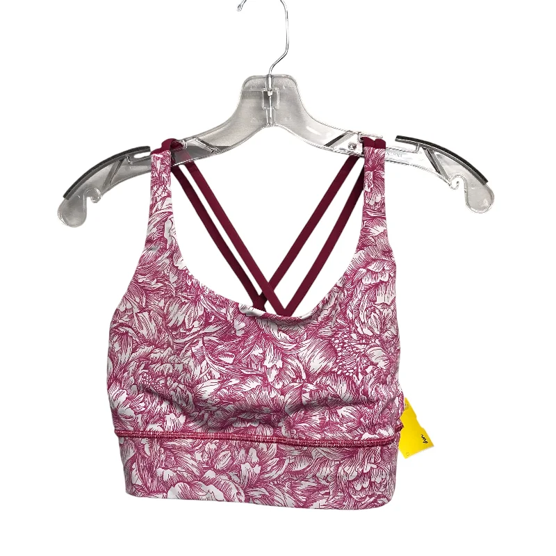 Yoga Bar for Lean Protein -Athletic Bra By Lululemon In Pink & White, Size:M