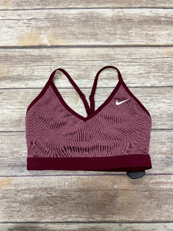 Yoga Bar with Vitamin D3 -Athletic Bra By Nike In Maroon, Size: M