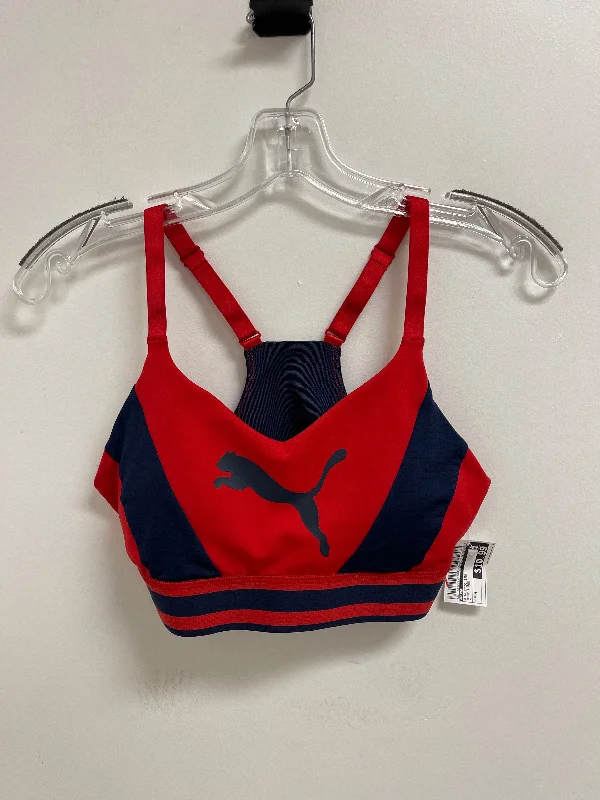 Yoga Bar for Vegan Athletes -Athletic Bra By Puma In Blue & Red, Size: M