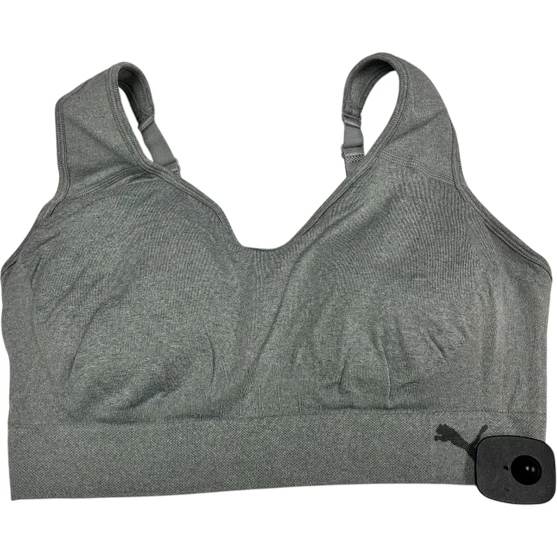 Yoga Bar with Hazelnuts -Athletic Bra By Puma In Grey, Size: L