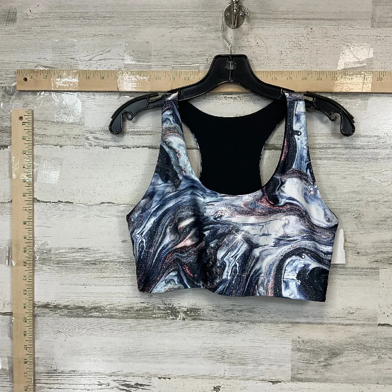 Yoga Bar with Avocado -Athletic Bra By Terez In Black & Blue, Size: L
