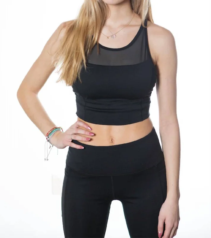 Yoga Bar with Fresh Fruit -Athletics Mesh Sports Bra In Black