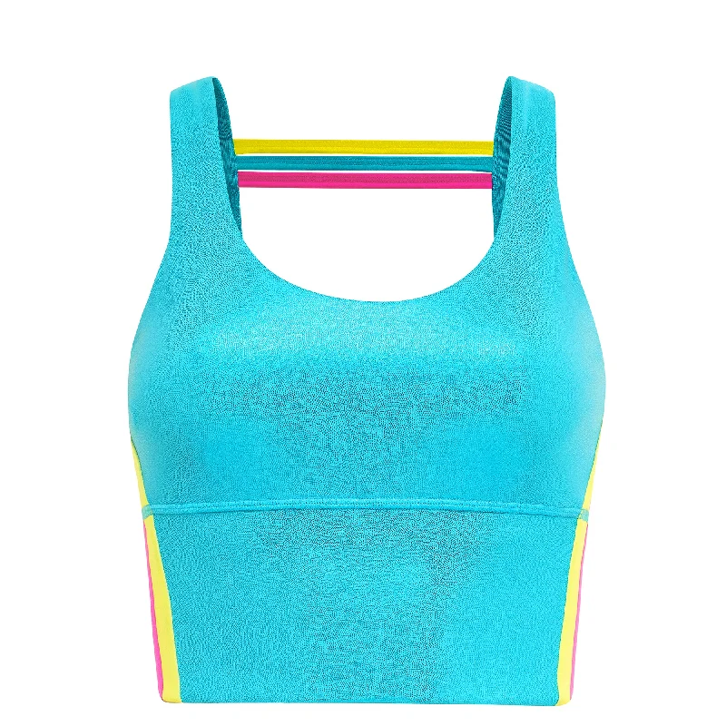 Yoga Bar for Active Women -Barbara Girl Long Sports Bra - Blue