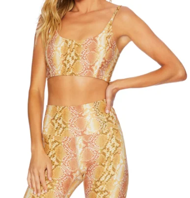 Yoga Bar for Healthy Skin and Hair -Golden Snakeskin Bra Top