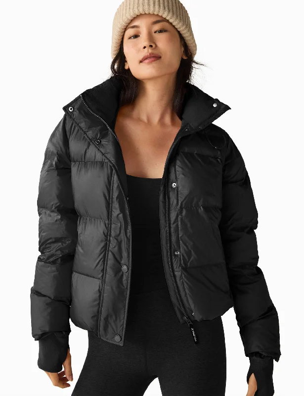 Organic Protein Bar for Detoxing -Big Cozy Hooded Puffer Jacket - Black