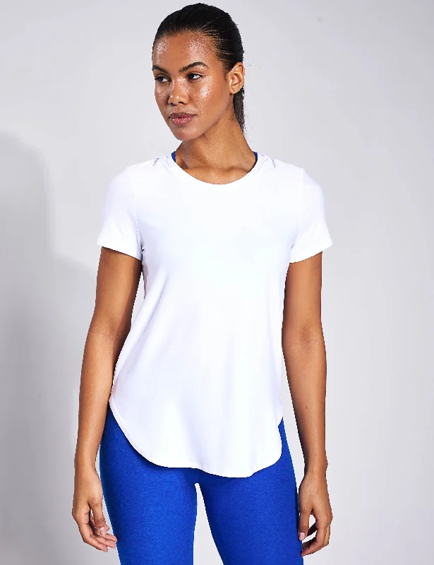 Yoga Bars for Clean, Healthy Energy -Featherweight On the Down Low Tee - Cloud White