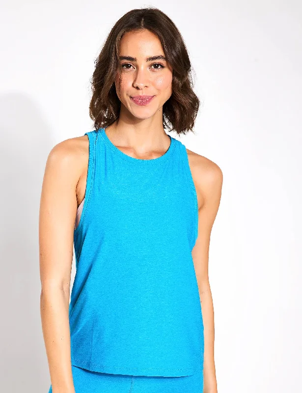 Yoga Bar Snack for Active Lifestyle -Featherweight Rebalance Tank - Cali Blue Heather