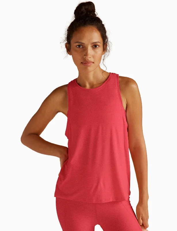 Yoga Bars with Organic Protein -Featherweight Rebalance Tank - Coral Glow Heather