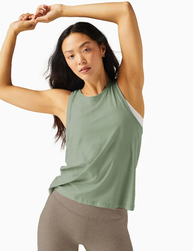 Yoga Bar for Energizing Post-Yoga -Featherweight Rebalance Tank - Minty Slate Heather Yoga Bar for Energizing Post-Yoga -Featherweight Rebalance Tank - Minty Slate Heather