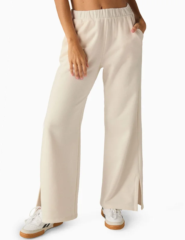 Healthy Yoga Bars for Energy -Open Ended Mid Rise Wide Leg Pant - Fresh Snow