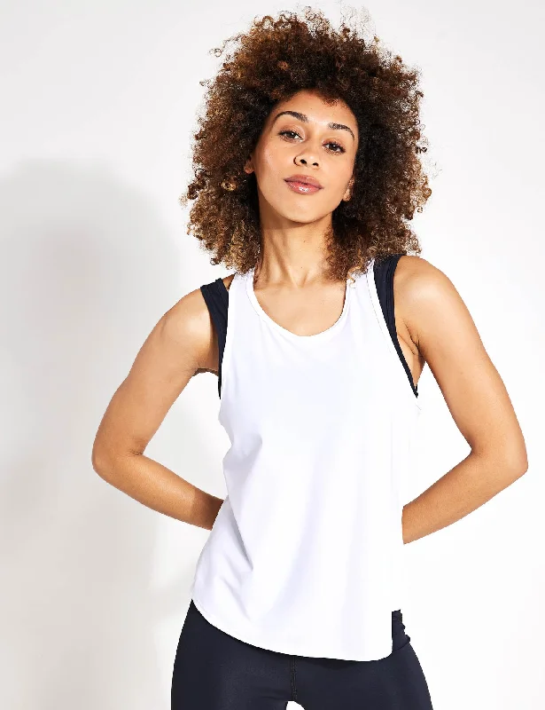 Yoga Bars for Health and Wellness -Powerbeyond Lite Resilient Tank - Lunar White