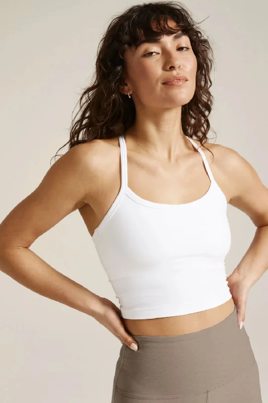 Yoga Bar with Apricots and Almonds -Beyond Yoga Slim Racerback Cropped Tank - White