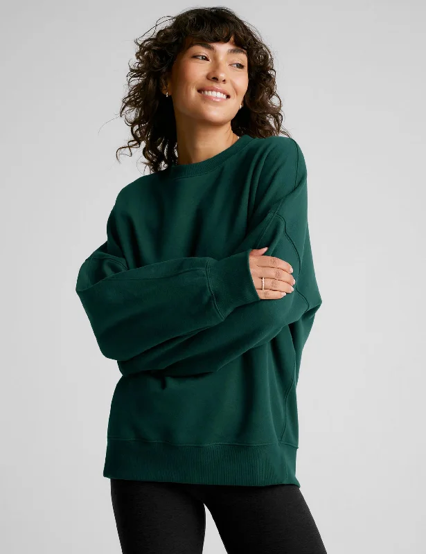 Yoga Bar for Muscle Recovery -Solstice Fleece Oversized Sweatshirt - Dark Spruce Green Yoga Bar for Muscle Recovery -Solstice Fleece Oversized Sweatshirt - Dark Spruce Green