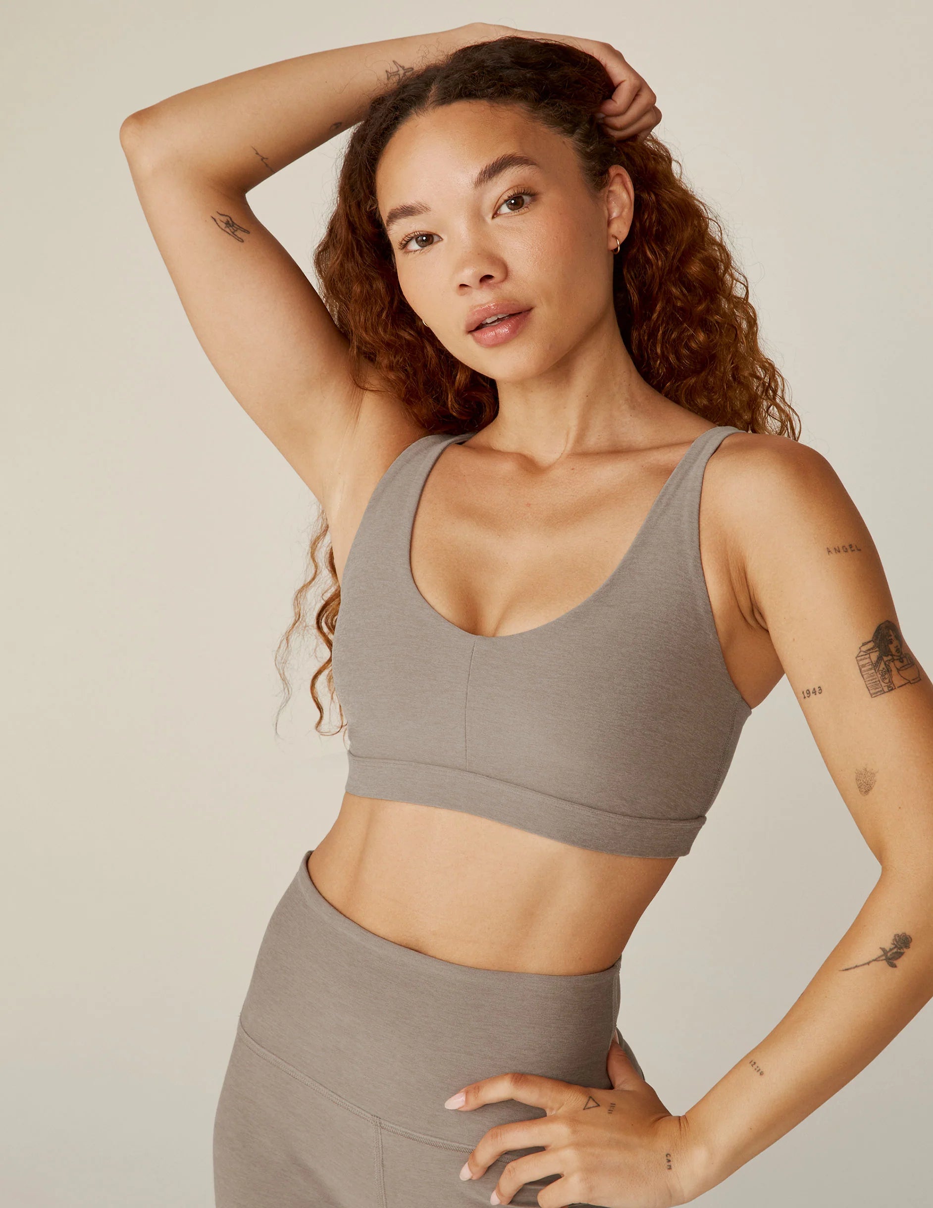 Yoga Bar with Low Sugar Ingredients -Beyond Yoga Spacedye Embody Bra - Birch Heather