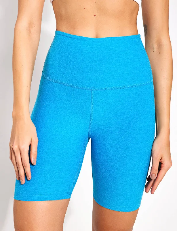 Yoga Bar with Organic Almond Milk -Spacedye High Waisted 7" Biker Short - Cali Blue Heather Yoga Bar with Organic Almond Milk -Spacedye High Waisted 7" Biker Short - Cali Blue Heather