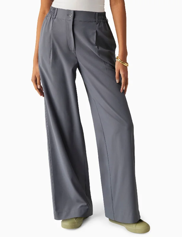 Organic Yoga Bar with Berries -Status Wide Leg Trousers - Night Shadow