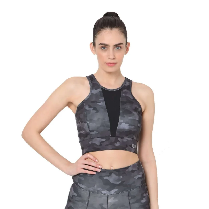 Yoga Bar with Coconut Oil for Smoothness -Padded Biker Crop Top Dark Camo