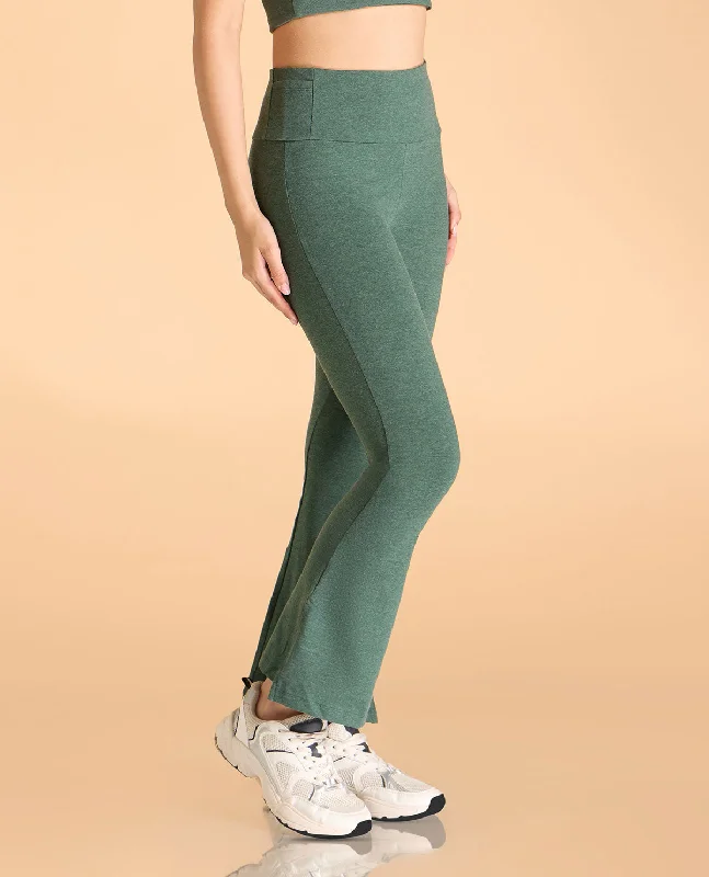 Yoga Bar with Peanut Butter and Jelly -Women High Waist Cotton Side Slit Flared Pants