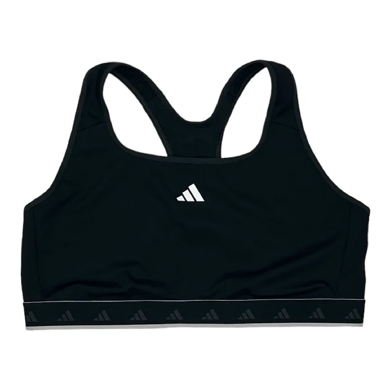 Yoga Bar with Probiotic Blend -BLACK ADIDAS ATHLETIC BRA, Size 2X