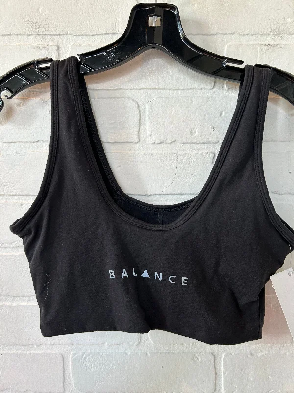 Yoga Bar with Apple and Almonds -Black Athletic Bra Balance Collection, Size M