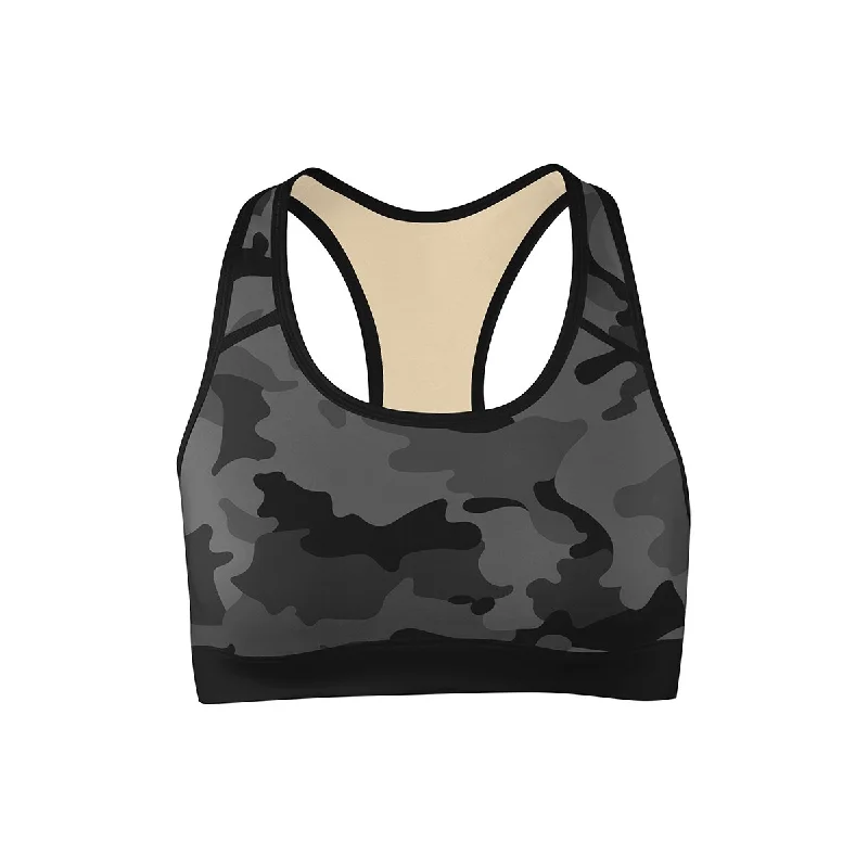 Yoga Bar with Protein and Fat -Black Camo Sports Bra