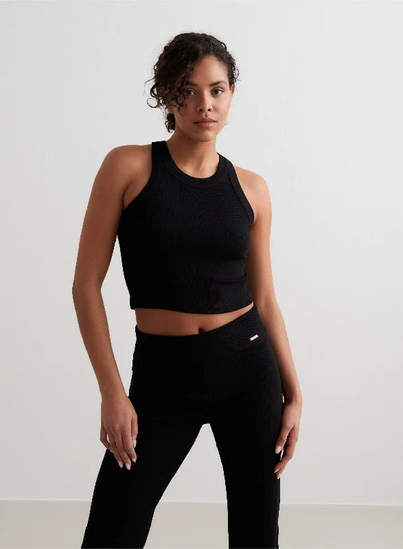 Yoga Bar with Turmeric for Inflammation -Black Ease Ribbed Tank Top