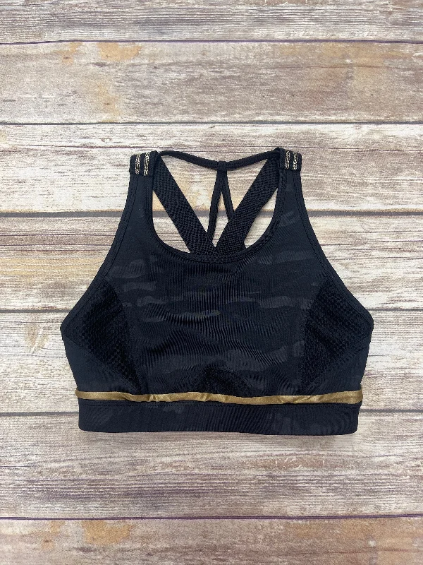 Yoga Bar with Organic Cocoa -Black & Gold Athletic Bra Sam Edelman, Size S