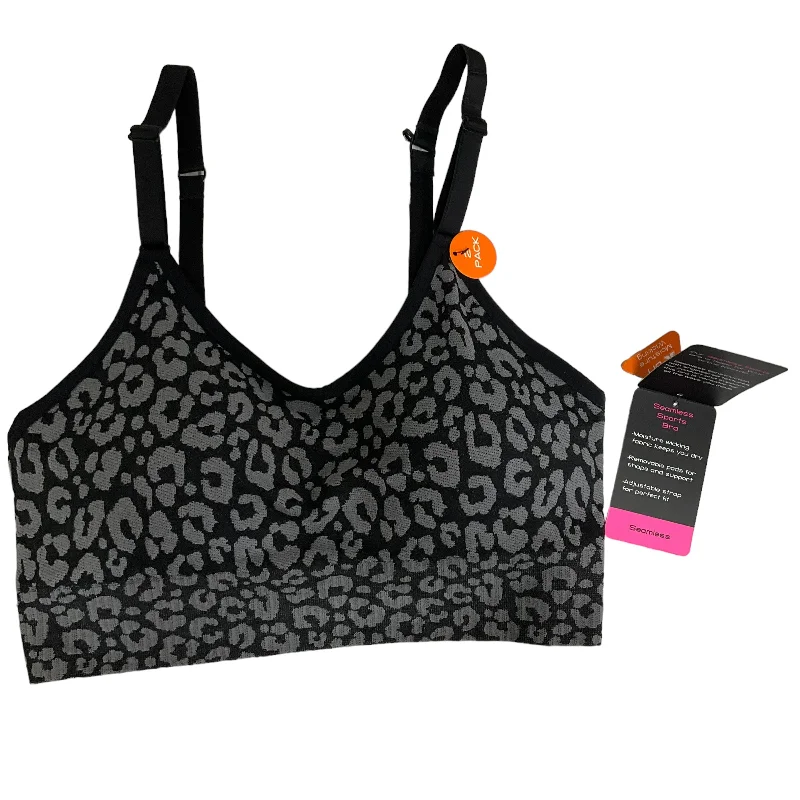 Yoga Bar with Apple and Cinnamon -Black & Grey Athletic Bra Rbx, Size Xl