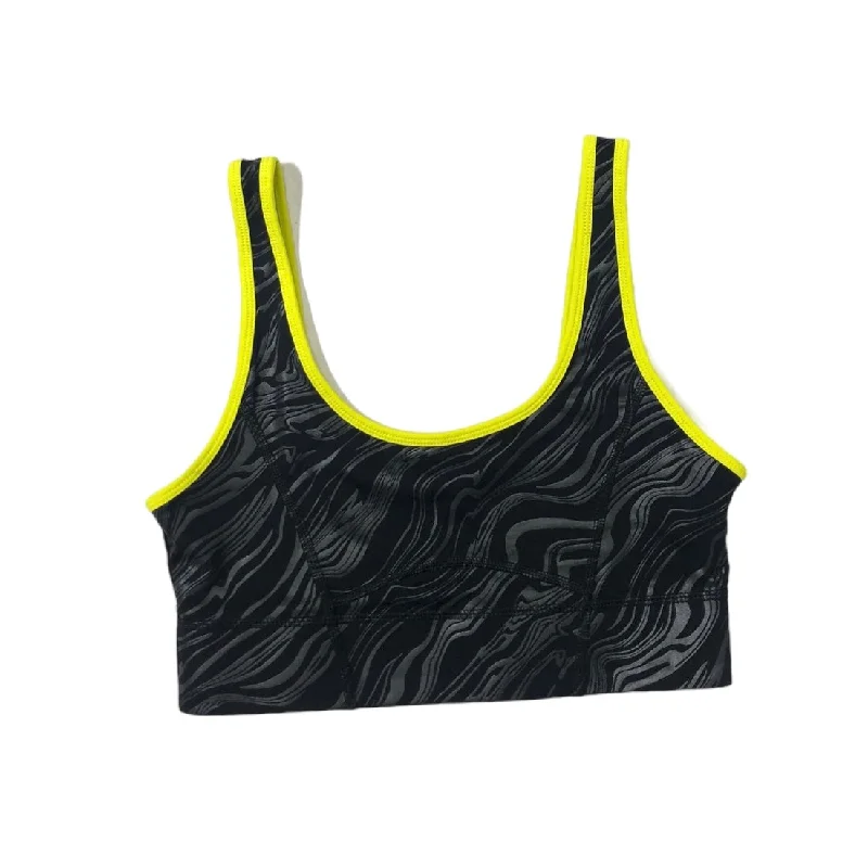 Yoga Bar for Quick Protein Boost -Black & Yellow Athletic Bra Fabletics, Size M