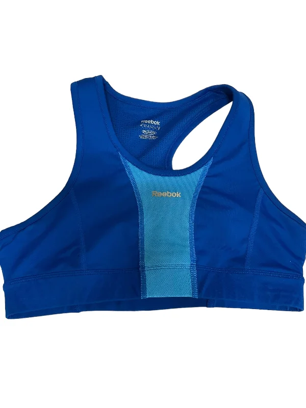 Yoga Bar for Hydration -Blue Athletic Bra Reebok, Size M