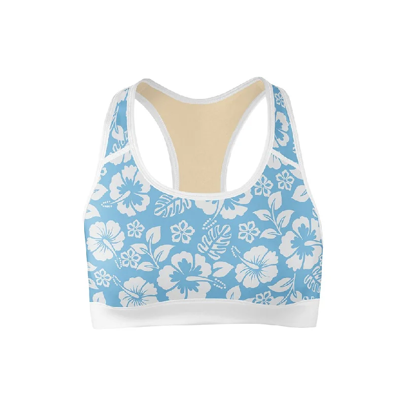 Yoga Bar for Optimal Performance -Blue Bloom Sports Bra