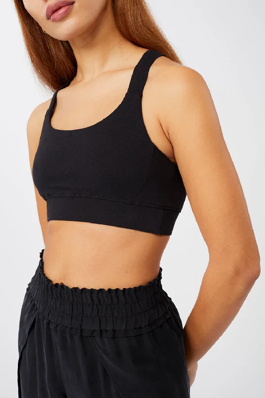 Yoga Bar with Oats and Almonds -Extra Support Bra (Black), GOTS
