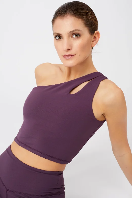 Yoga Bar with Healthy Omega-3 Fats -Cropped Shoulder Top (Purple Passion)