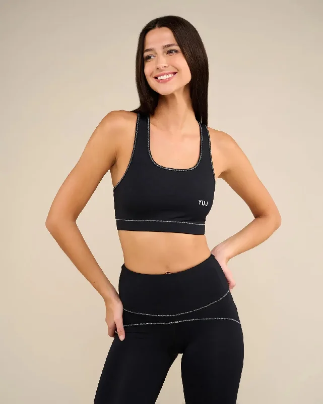 Yoga Bar with Fruit -ANAHATA black/silver yoga bra