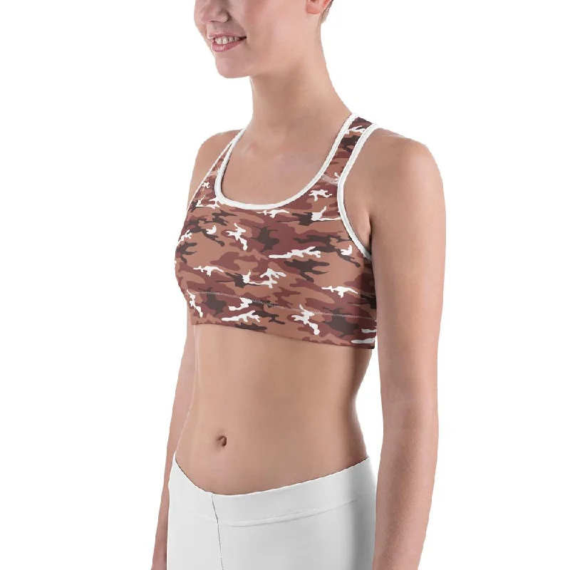 Yoga Bar for Stable Blood Sugar -Brown Camo Sports Bra