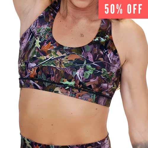 Yoga Bar with Maca Root for Endurance -Butterfly Back Bra | Forest Camo