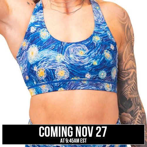 Yoga Bar for Post-Yoga Snack -Butterfly Back Bra | Starry Night
