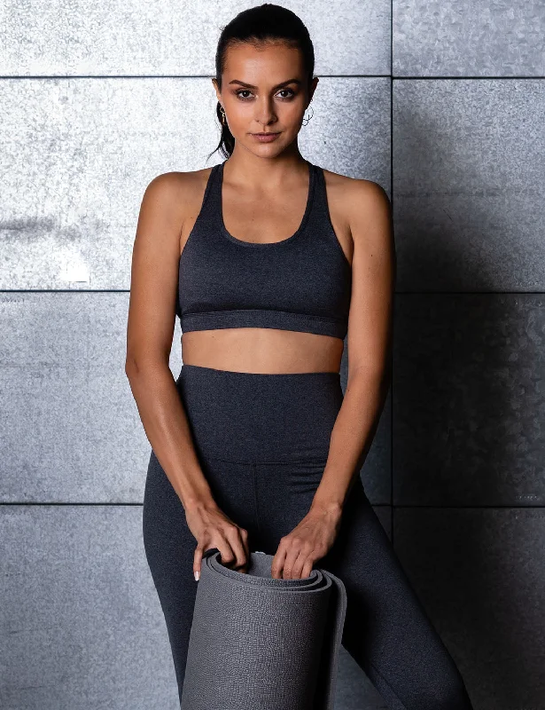Yoga Bar with Olive Oil -Compression Racerback Sports Bras heathercharcoal ins