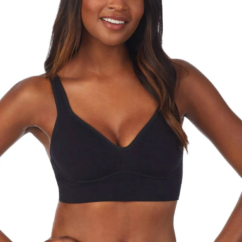Yoga Bars with Plant-Based Ingredients -Cabana Cotton Seamless Built Up Wirefree Bra In Black Yoga Bars with Plant-Based Ingredients -Cabana Cotton Seamless Built Up Wirefree Bra In Black