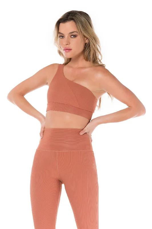 Yoga Bar for Post-Yoga Snack -Canyon One-Shoulder Ribbed Bra Top