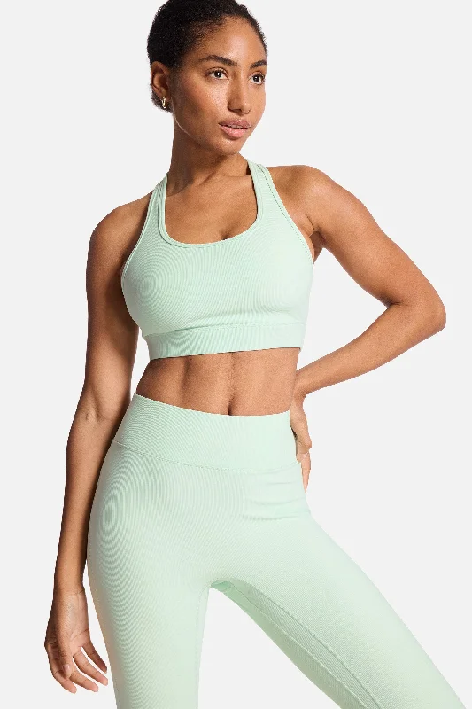 Yoga Bar for a Balanced Breakfast -Center Stage Rib Bra - Dusty Aqua