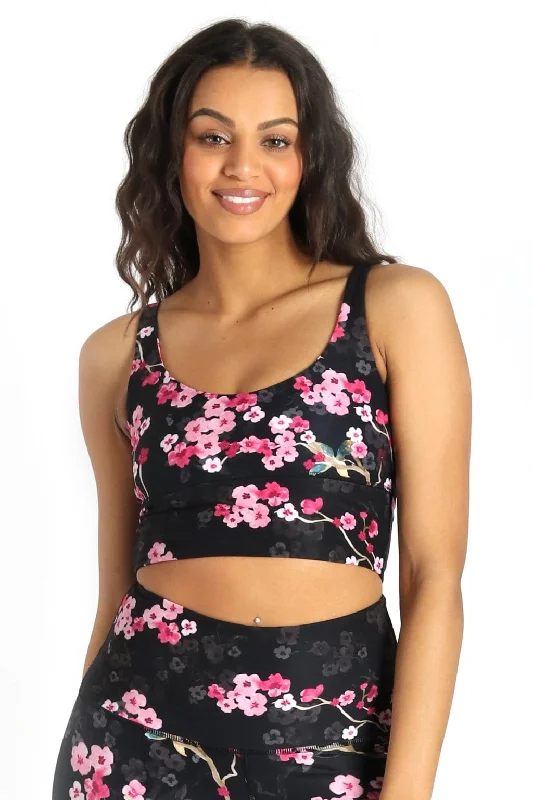 Yoga Bar for High-Intensity Training -Limitless Sports Bra - Cherry Bloomin