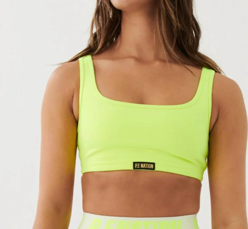 Yoga Bar with Coconut Flour -Clubhouse Sports Bra In Safety Yellow