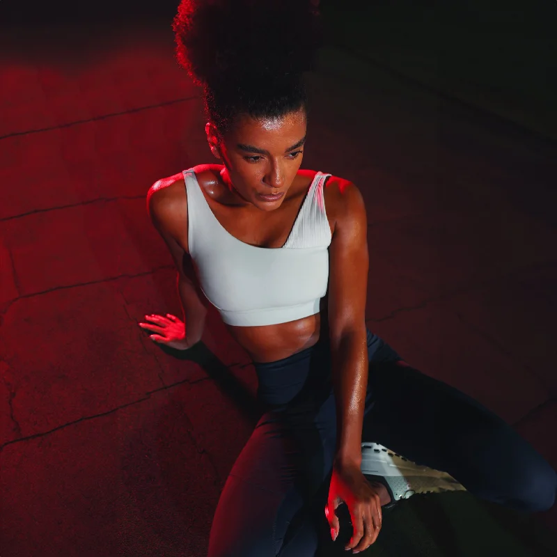 Yoga Bar with Plant-Based Sweeteners -Code Asymmetric Glitch Bra - Surf Spray