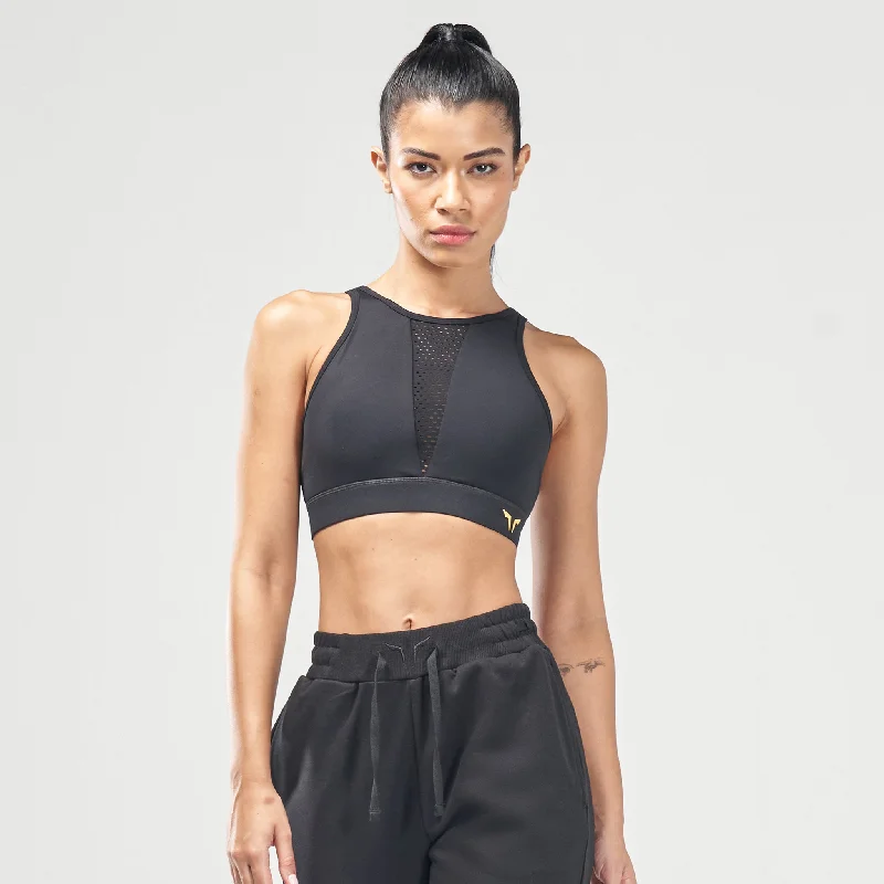 Yoga Bar for Stable Blood Sugar -Code High-Neck Adjustable Bra - Black