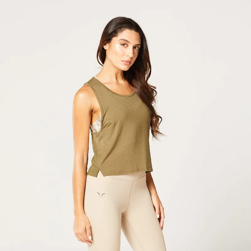 Protein Yoga Bars with Fruit and Nuts -Code Mesh Back Tank - Khaki